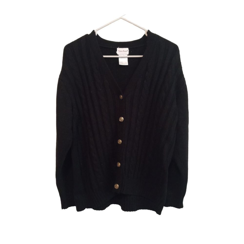 Bobbie Brooks small black long-sleeve button cardigan‎